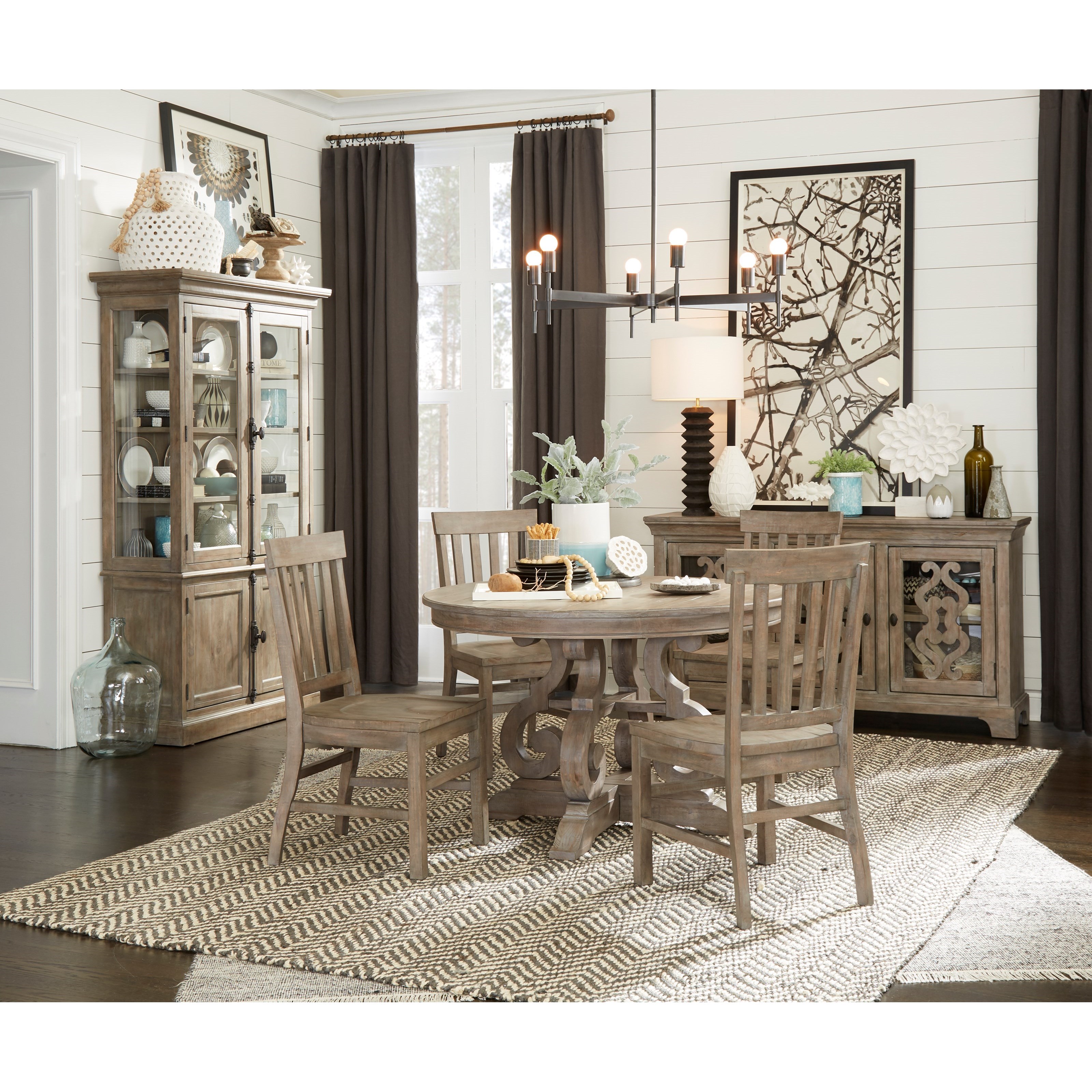 Magnussen Home Tinley Park Relaxed Vintage 48 Round Dining Table Value City Furniture Kitchen Tables