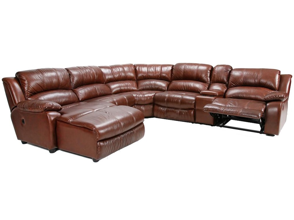 Cheers U8582 Six Piece Reclining Sectional With Plush Pillow Arms Cheers U8582six Piece Sectional