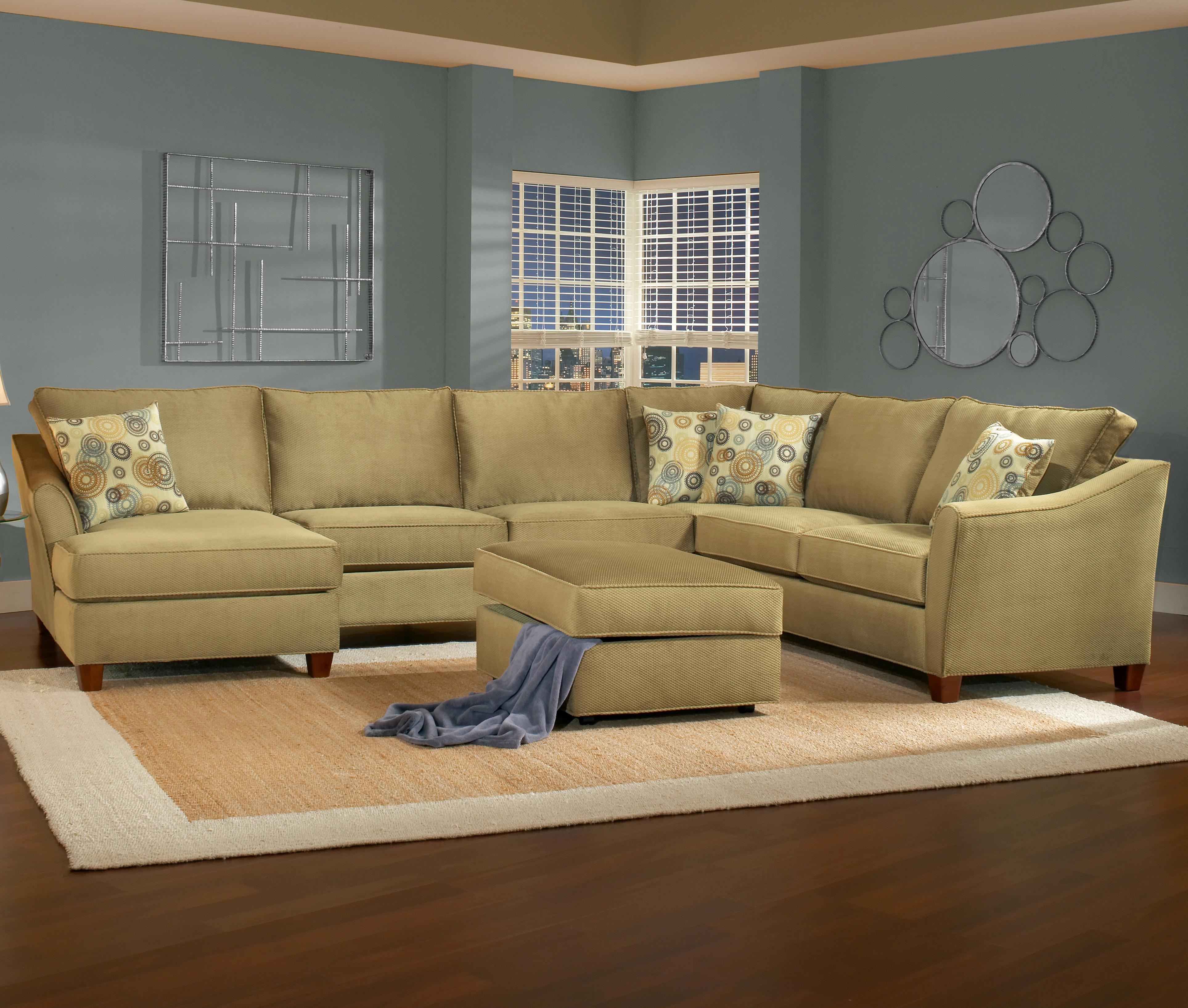 Benchmark Upholstery Fleetwood 6 Seat Sectional Sofa With Left