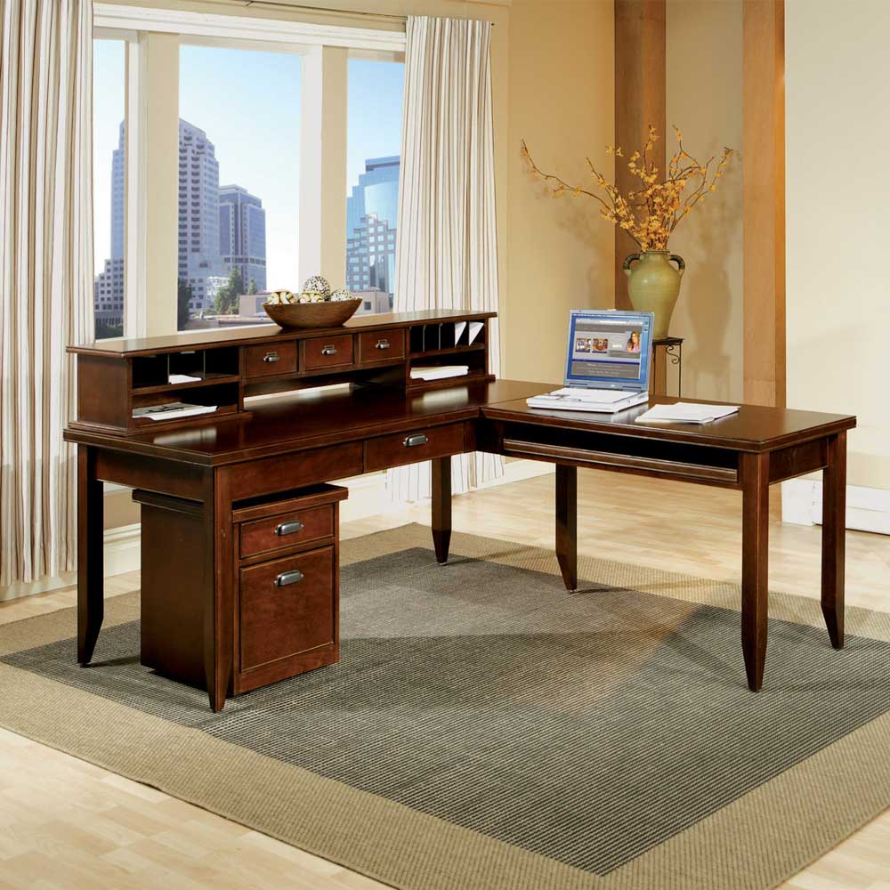 Kathy Ireland Home By Martin Tribeca Loft L Shaped Writing Desk