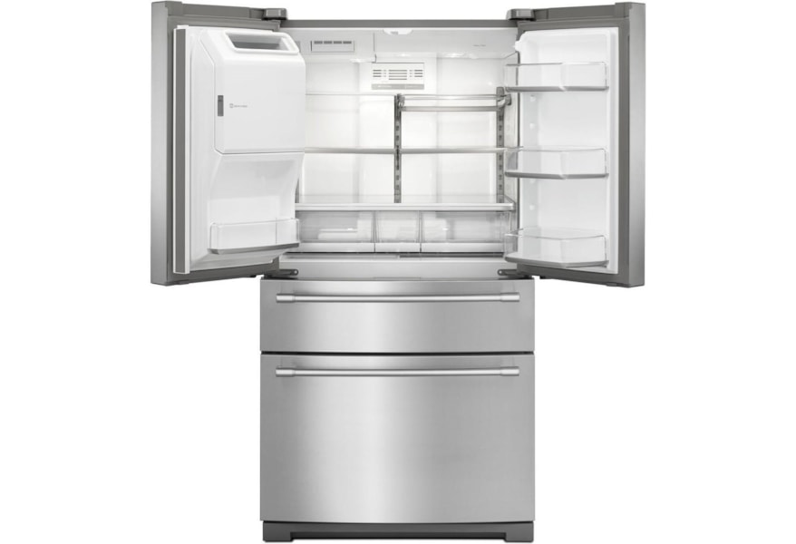 Maytag 36 Inch Wide 4 Door French Door Refrigerator With Maytag Steel Shelves 26 Cu Ft Westrich Furniture Appliances Refrigerator French Door