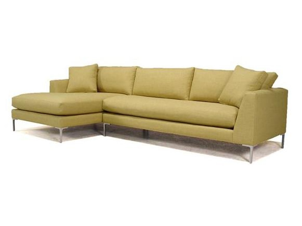 McCreary Modern 0351Sectional Sofa with Metal Legs