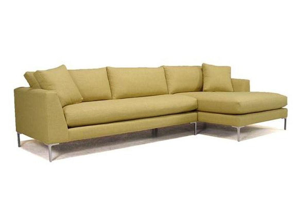 McCreary Modern 0351Sectional Sofa with Metal Legs