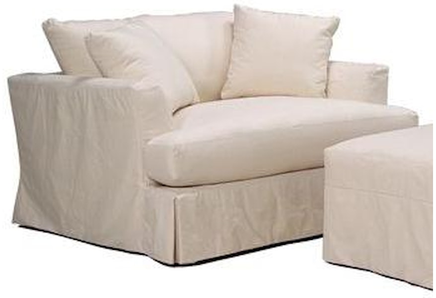 BeModern Cloud Comfortable Slipcover Chair and a Half with Casual  BeModern Cloud Comfortable Slipcover Chair and a Half with Casual