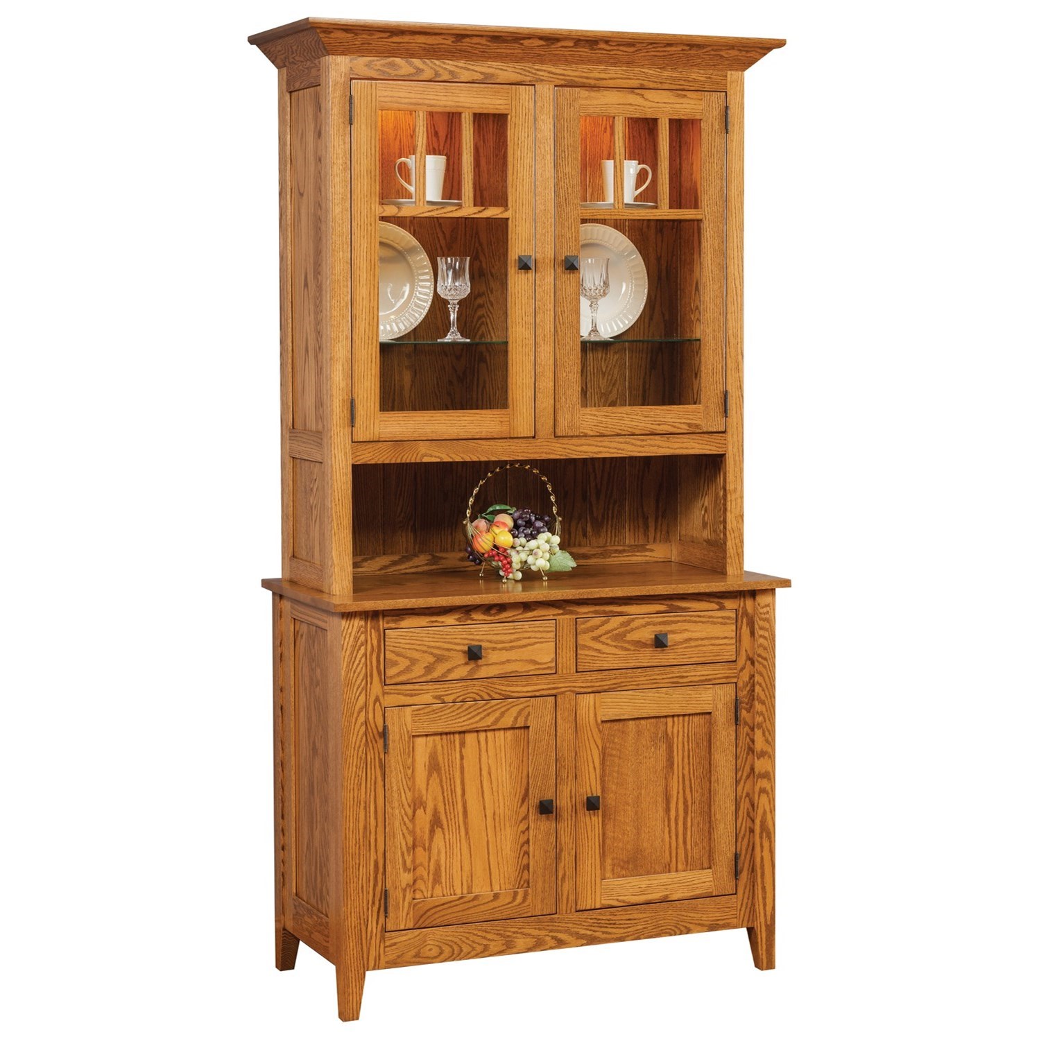 Meadow Lane Wood Canterbury Transitional Buffet With Hutch With
