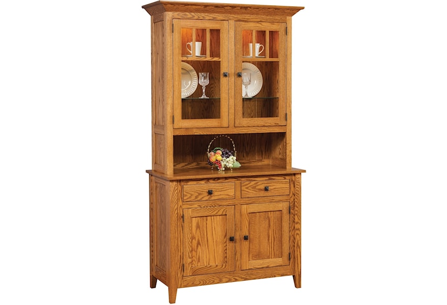 Meadow Lane Wood Canterbury Transitional Buffet With Hutch With