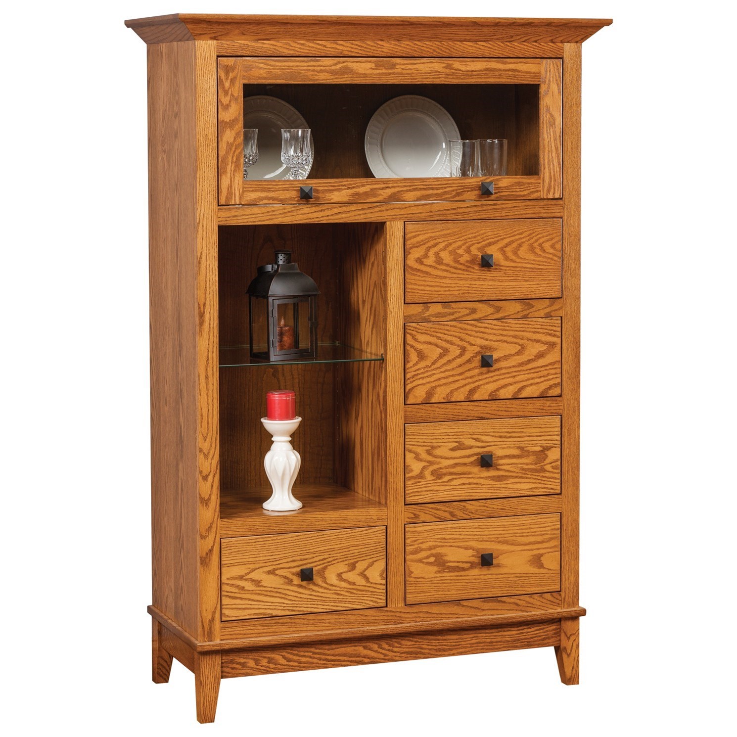 Meadow Lane Wood Canterbury Transitional Cabinet With Open Display