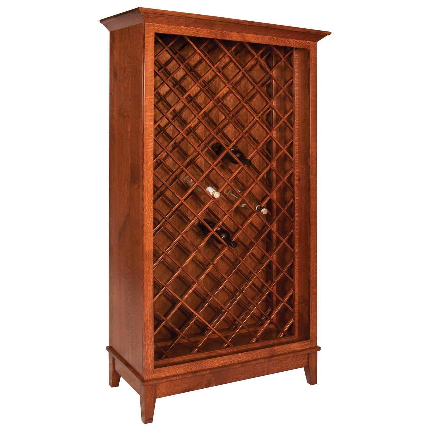Meadow Lane Wood Canterbury Transitional Wine Cabinet With Wine