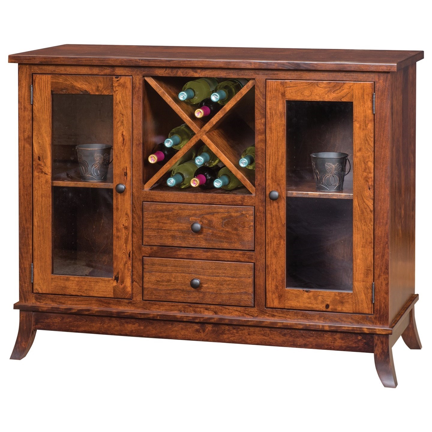 Meadow Lane Wood Covington Transitional Wine Cabinet With Wine