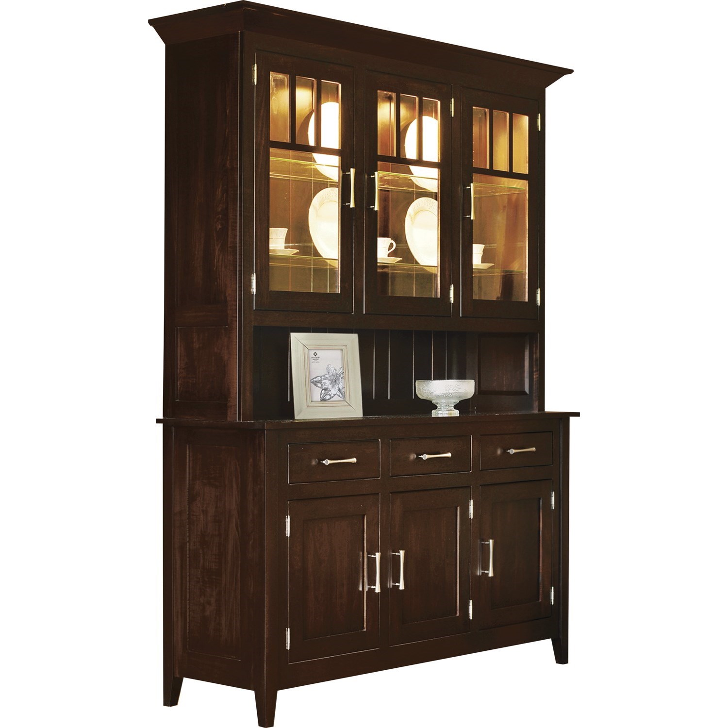 Meadow Lane Wood Larkspur Contemporary Buffet With Hutch With