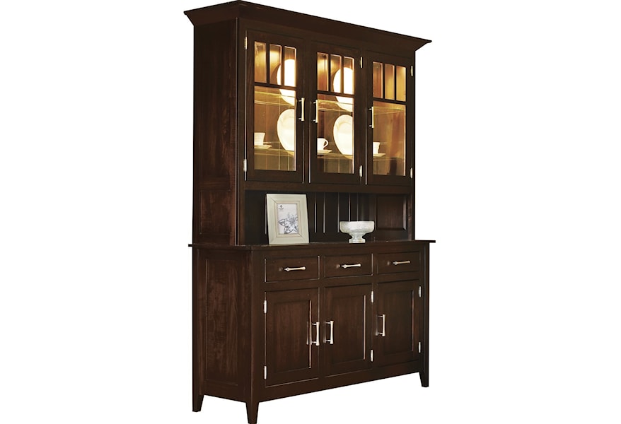 Meadow Lane Wood Larkspur Contemporary Buffet With Hutch With