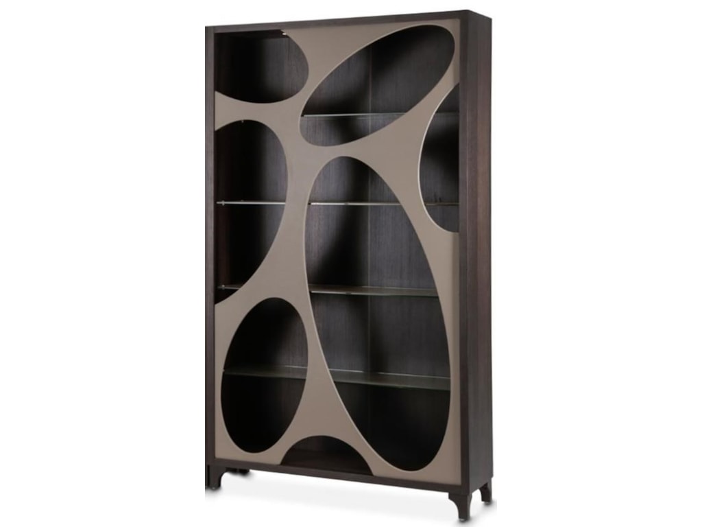AICO - Michael Amini 21 CosmopolitanSide Curio with Oval Cut-Out Doors