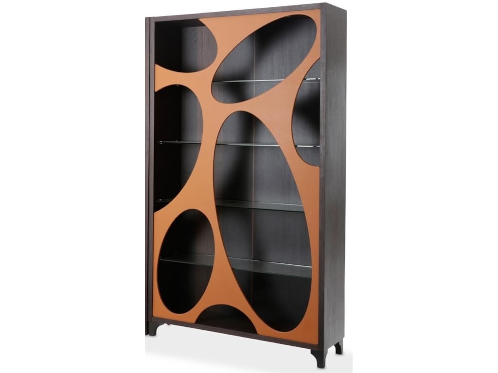 AICO - Michael Amini 21 CosmopolitanSide Curio with Oval Cut-Out Doors