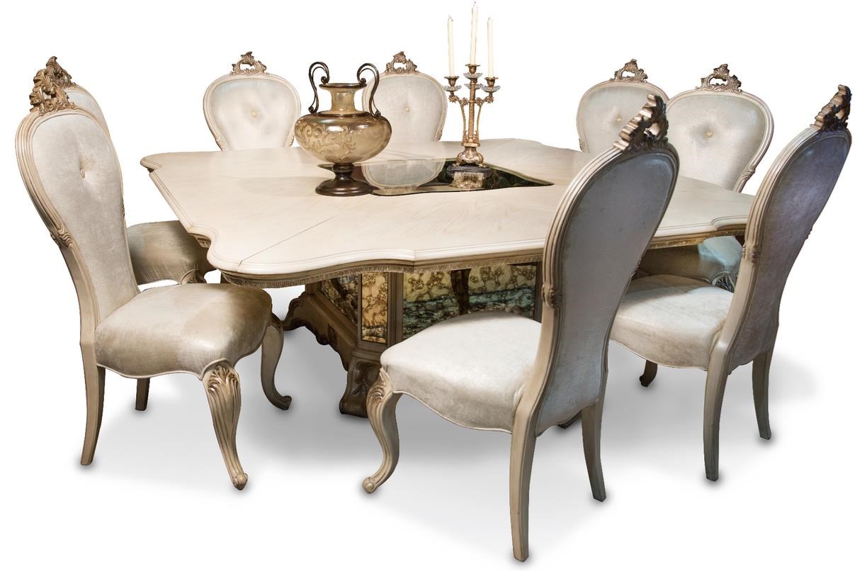 Michael Amini Platine De Royale Traditional 9 Pc Dining Set
