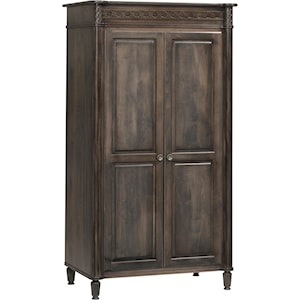 Millcraft Eminence Traditional Solid Wood Wardrobe with Hanging Rod ...