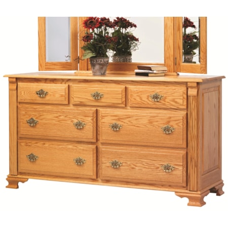 7 foot long dresser Otranto Mahoghany Wood 7 Drawer Large Bedroom Dresser