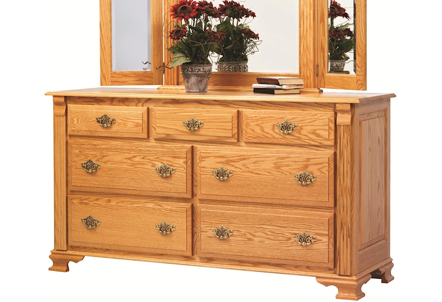 Millcraft Journeys End 7 Drawer Dresser With With Fluted Columns