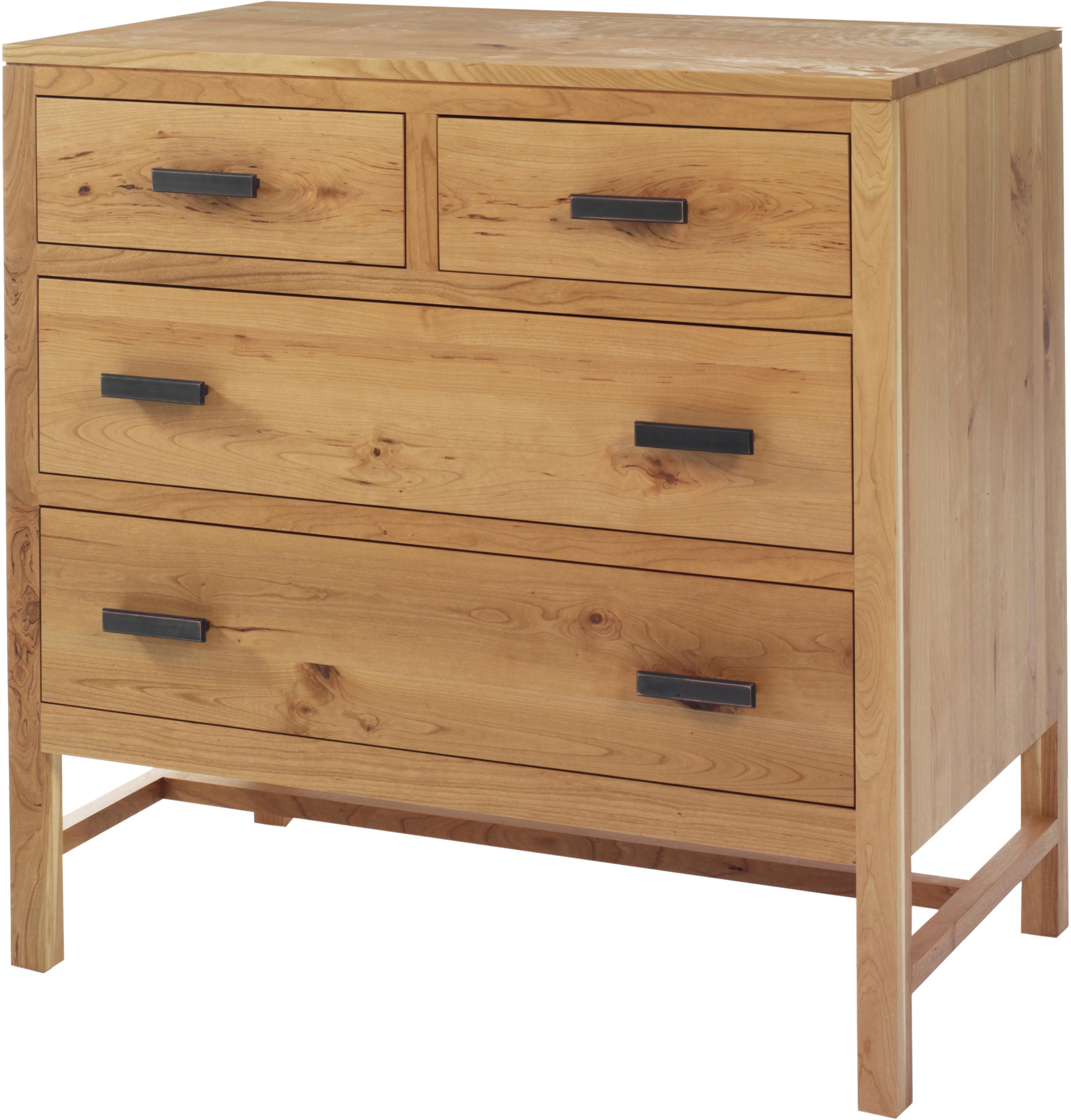 Millcraft Lynnwood 4 Drawer Small Chest With Dark Pull Bar Handles