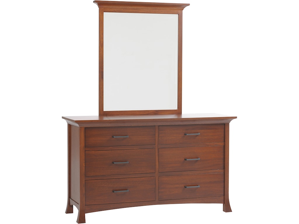 Millcraft Oasis Low Dresser With 6 Drawers And Mirror Saugerties