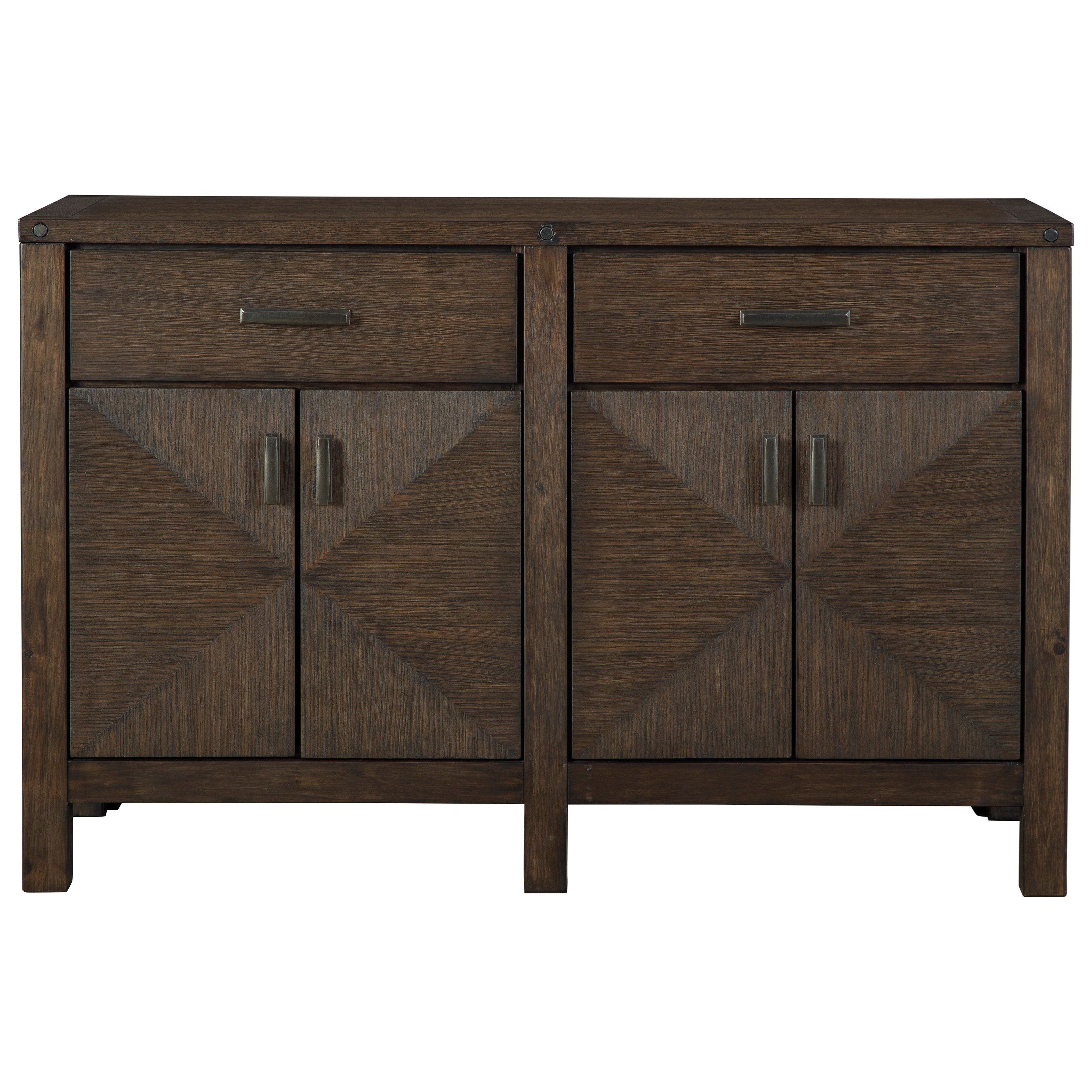Ashley Furniture Millennium Dellbeck D748 60 Casual Dining Room Server With Diamond Pattern Veneer Inlay Del Sol Furniture Servers
