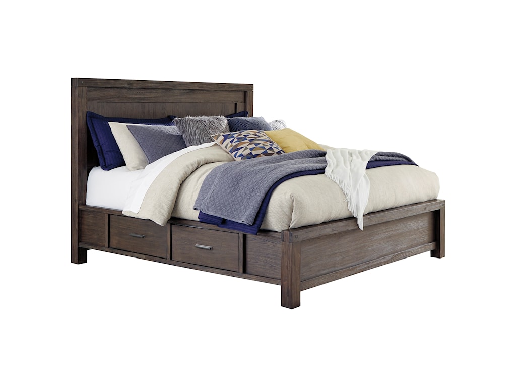 Millennium Dellbeck Queen Storage Bed With 4 Side Drawers Royal Furniture Platform Beds Low Profile Beds
