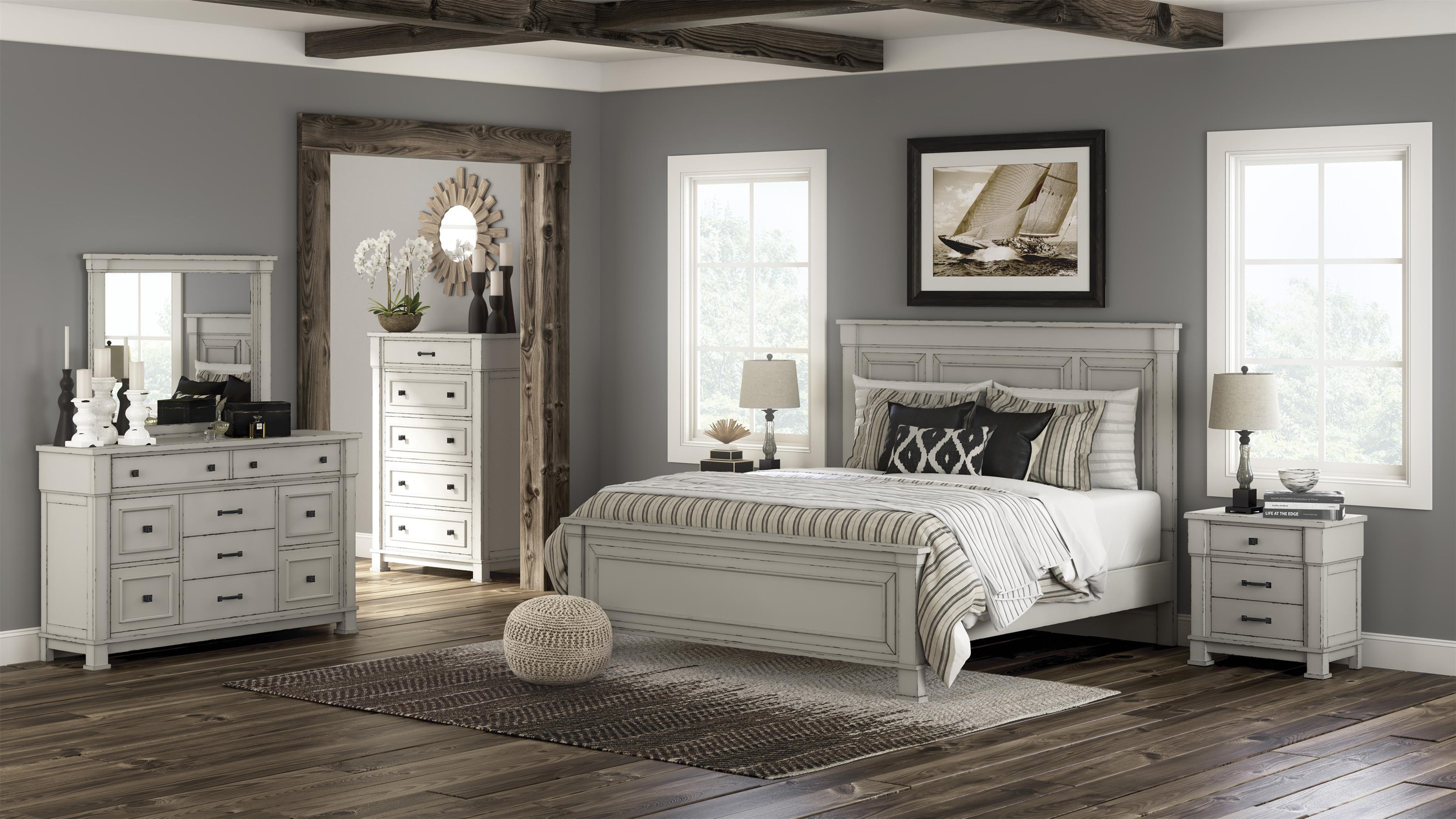 Millennium Jennily B642 57 54 96 31 36 93 46 Queen Panel Bed Dresser Mirror Nightstand And Chest Sam Levitz Furniture Bedroom Groups