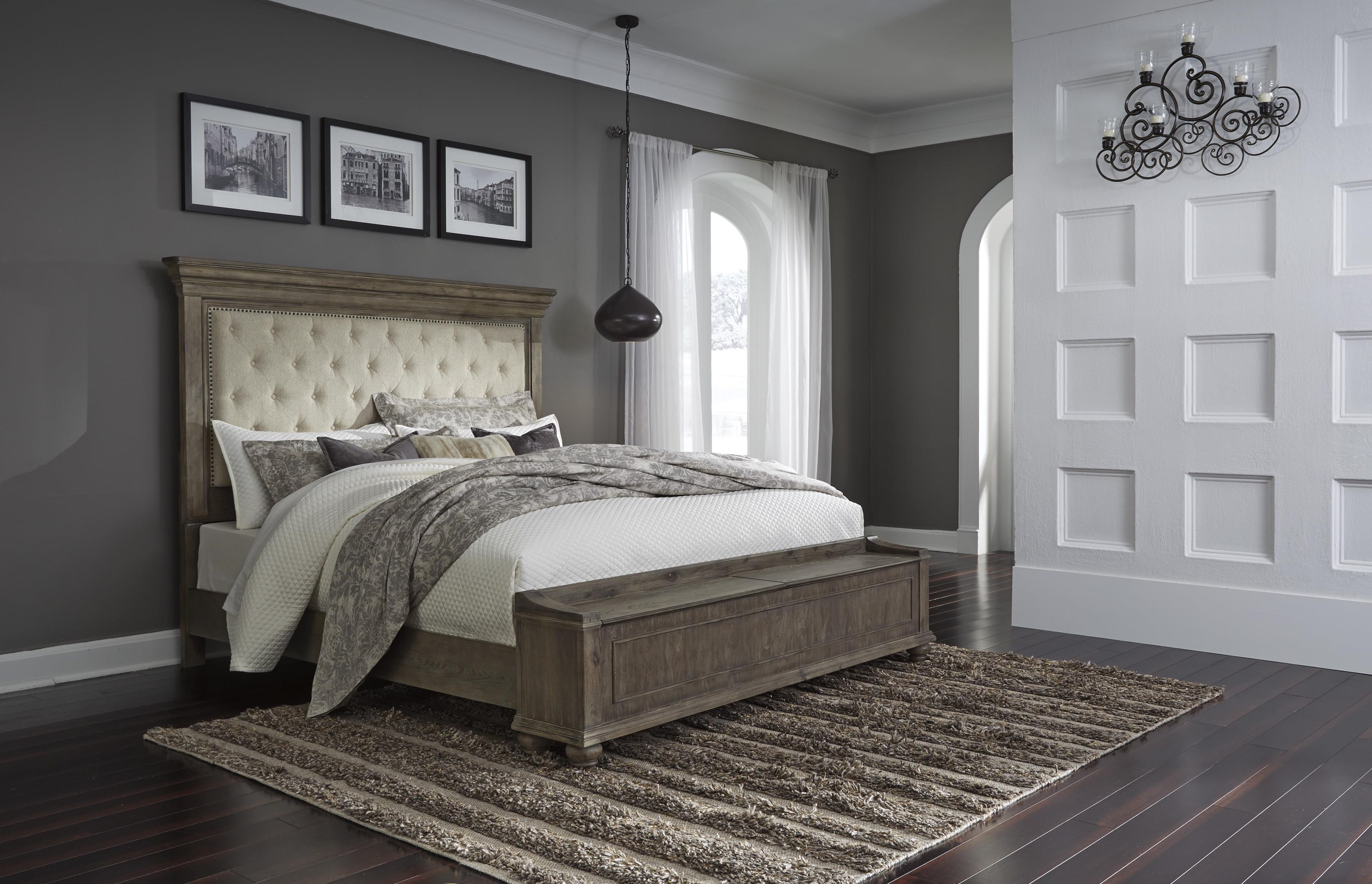 Millennium Johnelle B776 158 56s 97 King Upholstered Panel Bed With Storage Footboard Sam Levitz Furniture Upholstered Beds