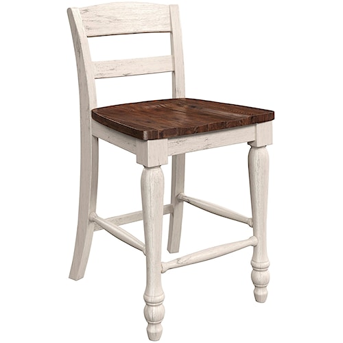 Millennium Marsilona D712 224 Two Tone Low Back Counter Height Millennium Marsilona Two Tone Low Back Counter Height Barstool With Turned Legs