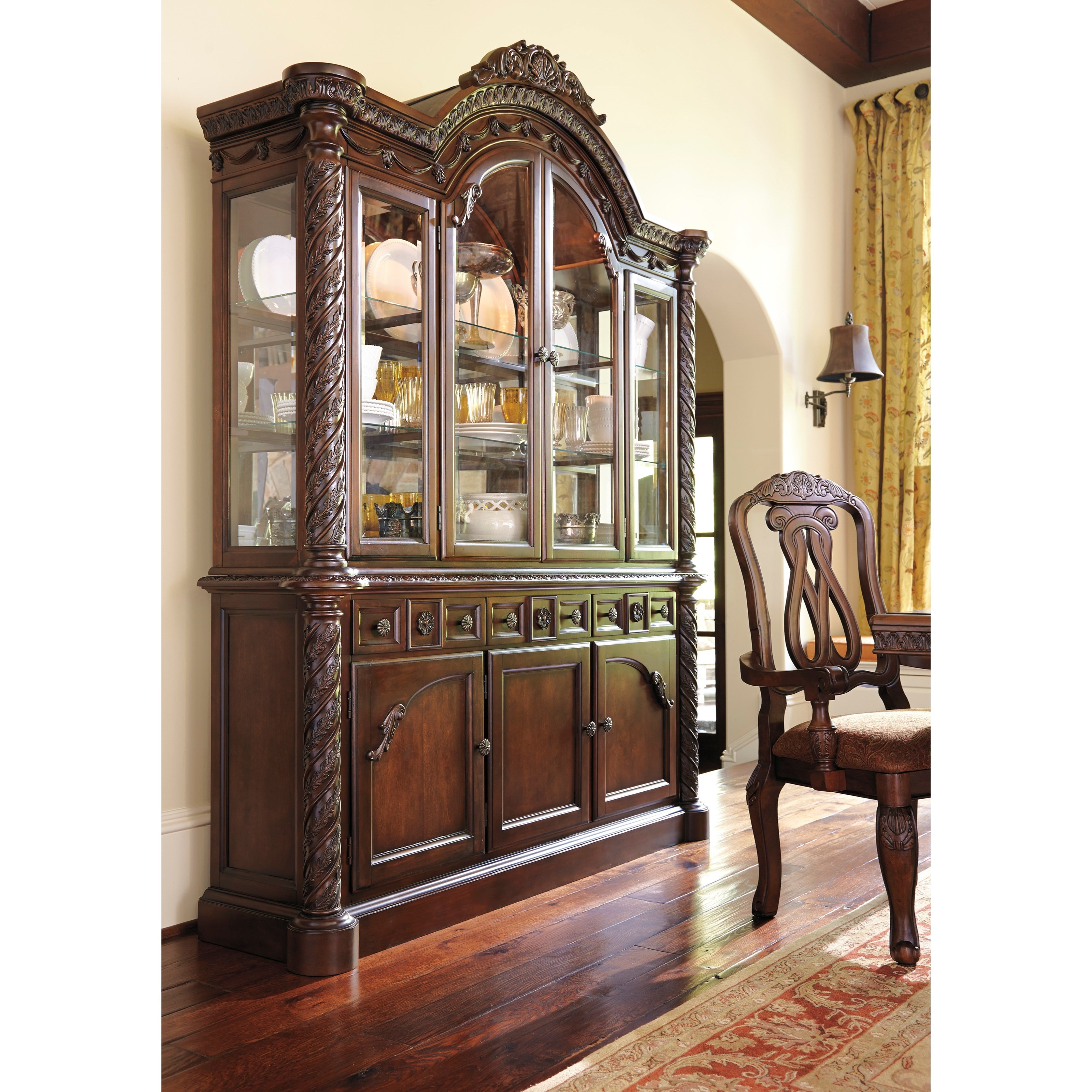 Millennium North Shore China Cabinet With Glass Doors Value City Furniture China Cabinets