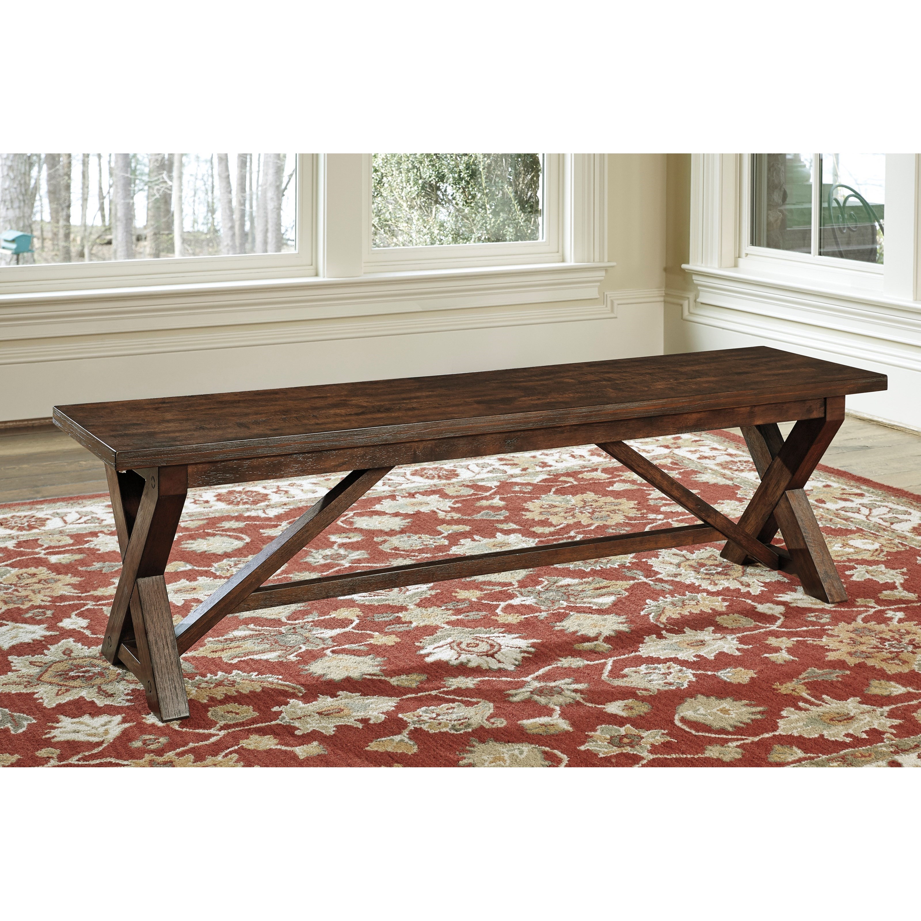Millennium Windville D662 00 Large Dining Room Bench With Trestle Base Sam Levitz Furniture Dining Benches