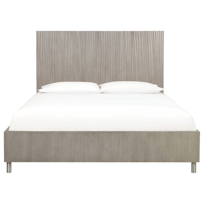 Modus International Argento 9dm8h6 Contemporary California King Platform Bed With Carved Headboard And Metal Legs Del Sol Furniture Platform Beds Low Profile Beds