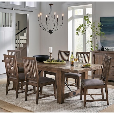 Modus International Autumn Rustic Solid Wood 7-Piece Dining Table