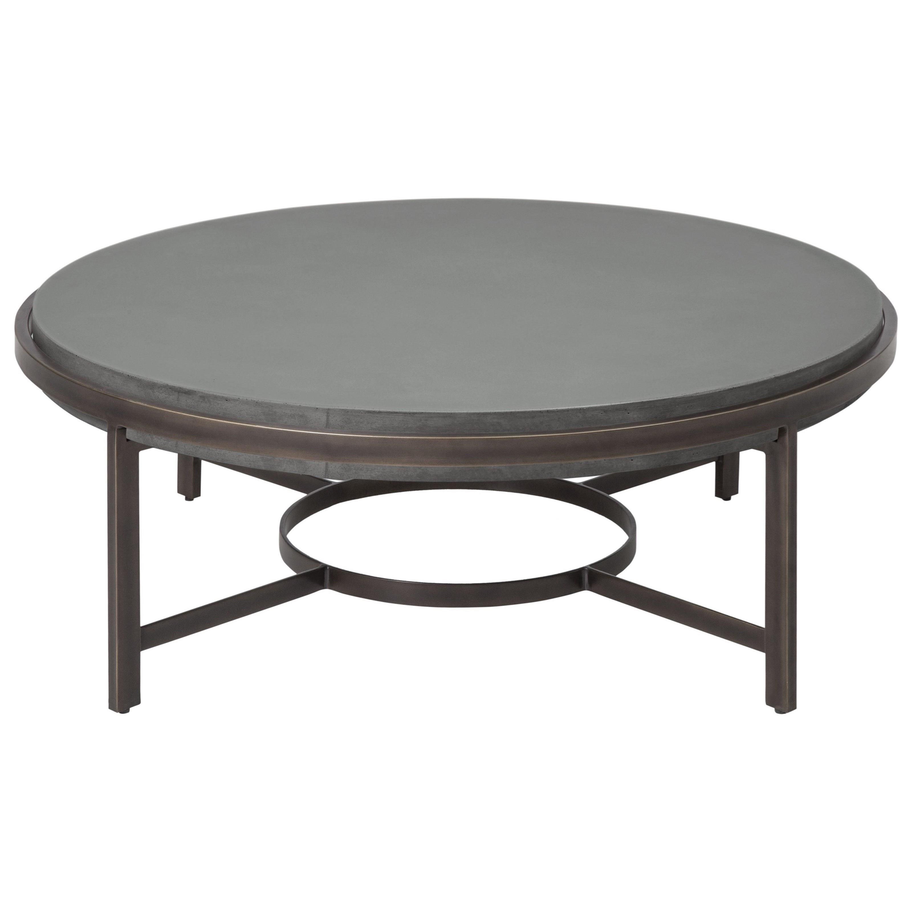 Modus International Barcelona Contemporary Round Coffee Table With Concrete Top Reeds Furniture Cocktail Coffee Tables