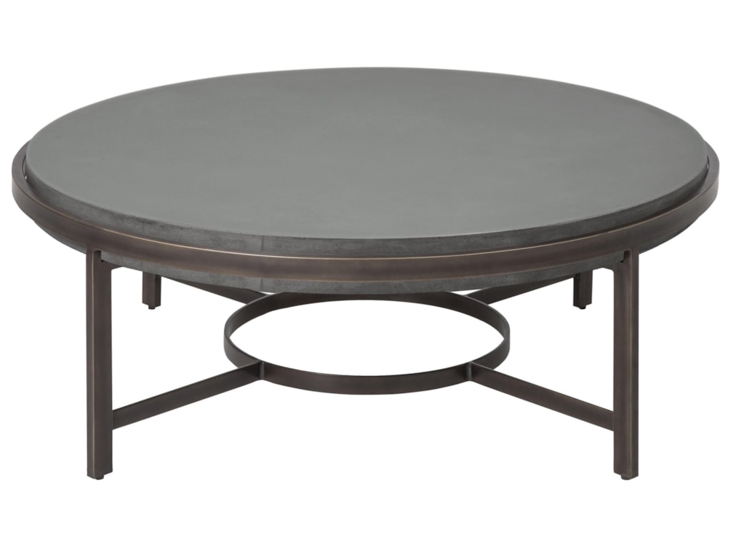 Modus International Barcelona Contemporary Round Coffee Table With Concrete Top Reeds Furniture Cocktail Coffee Tables