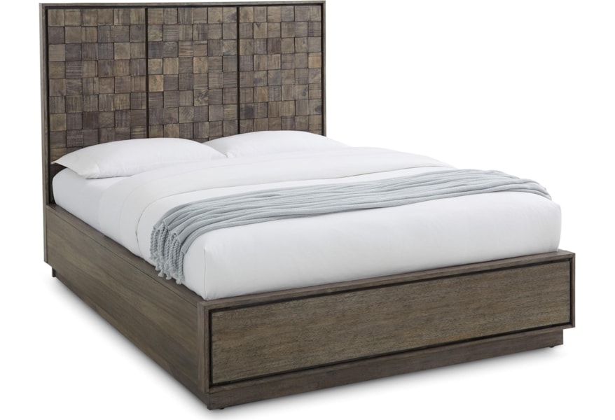 Modus International Berkeley Contemporary Full Platform Bed With Block Style Headboard A1 Furniture Mattress Platform Beds Low Profile Beds