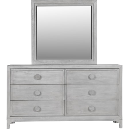 Paragon 4NA482+83 Shaker Style 8-Drawer Dresser & Mirror Made from