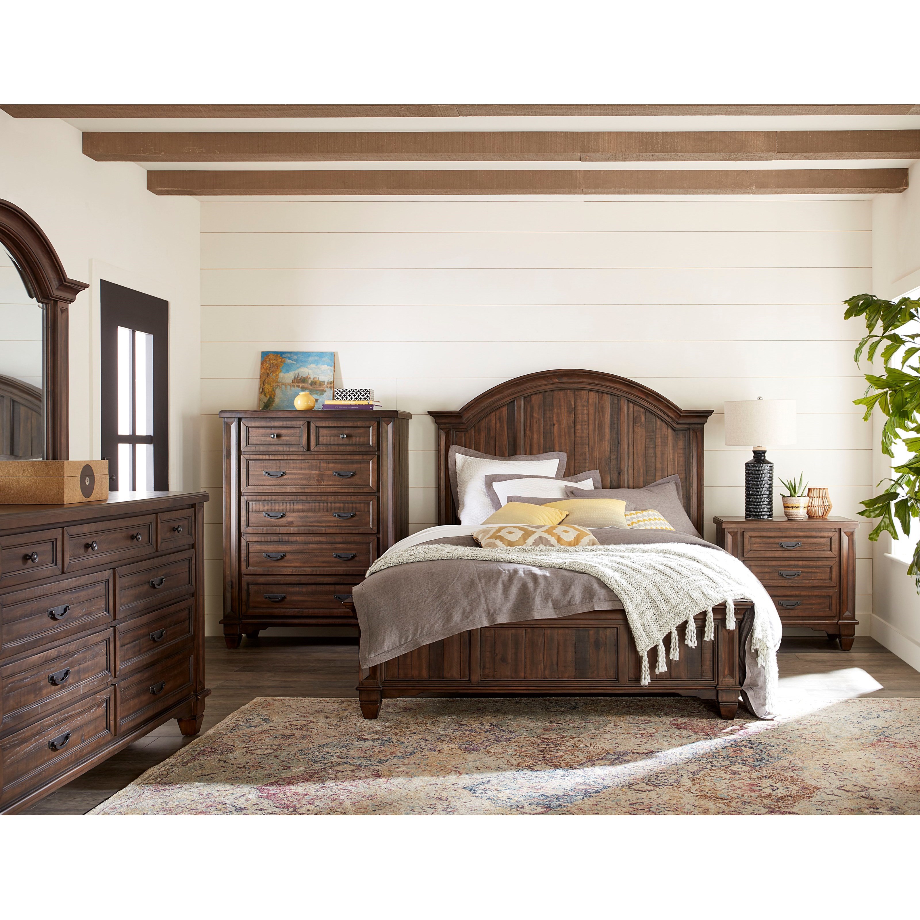 Colston King Solid Wood Panel Bed Sadler S Home Furnishings Panel Beds