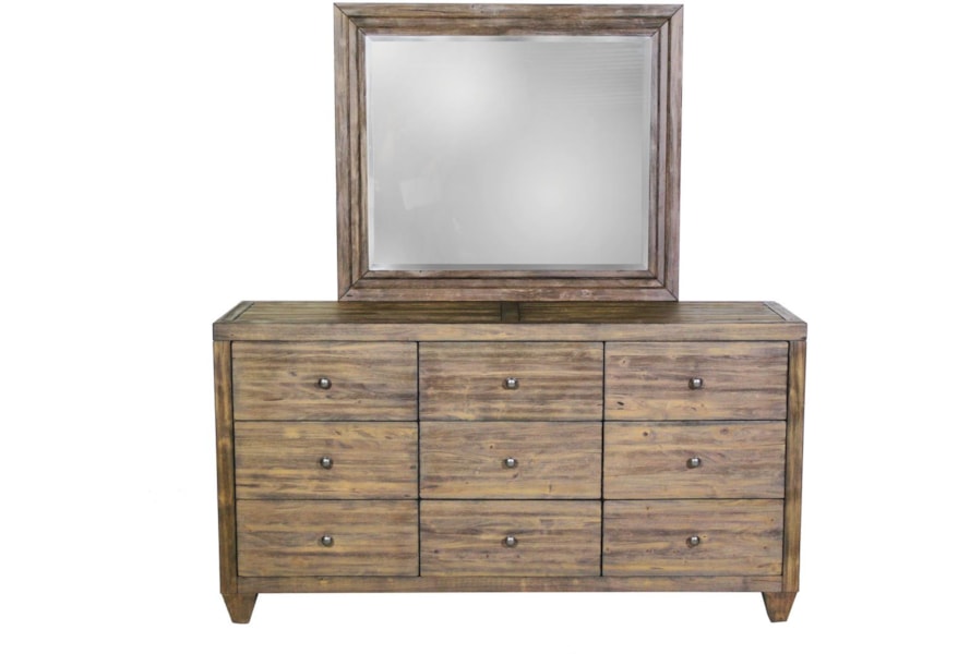 Modus International Corinth 9 Drawer Dresser Red Knot Dressers