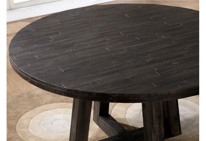 Modus International Crossroads Orson Solid Wood Round Dining Table In Antique Coffee A1 Furniture Mattress Dining Tables