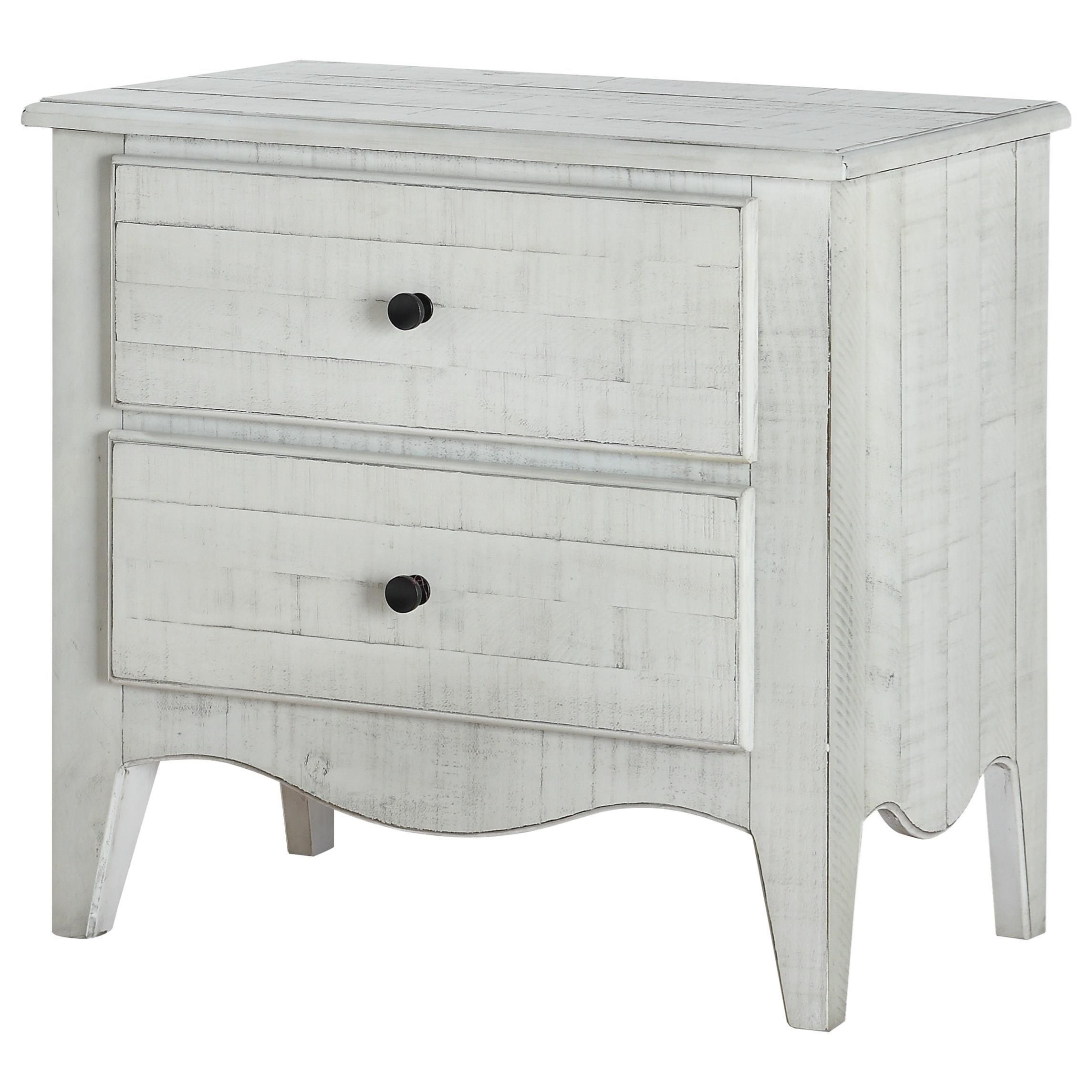 Modus International Ella Rustic 2 Drawer Nightstand In White Wash Finish A1 Furniture Mattress Nightstands