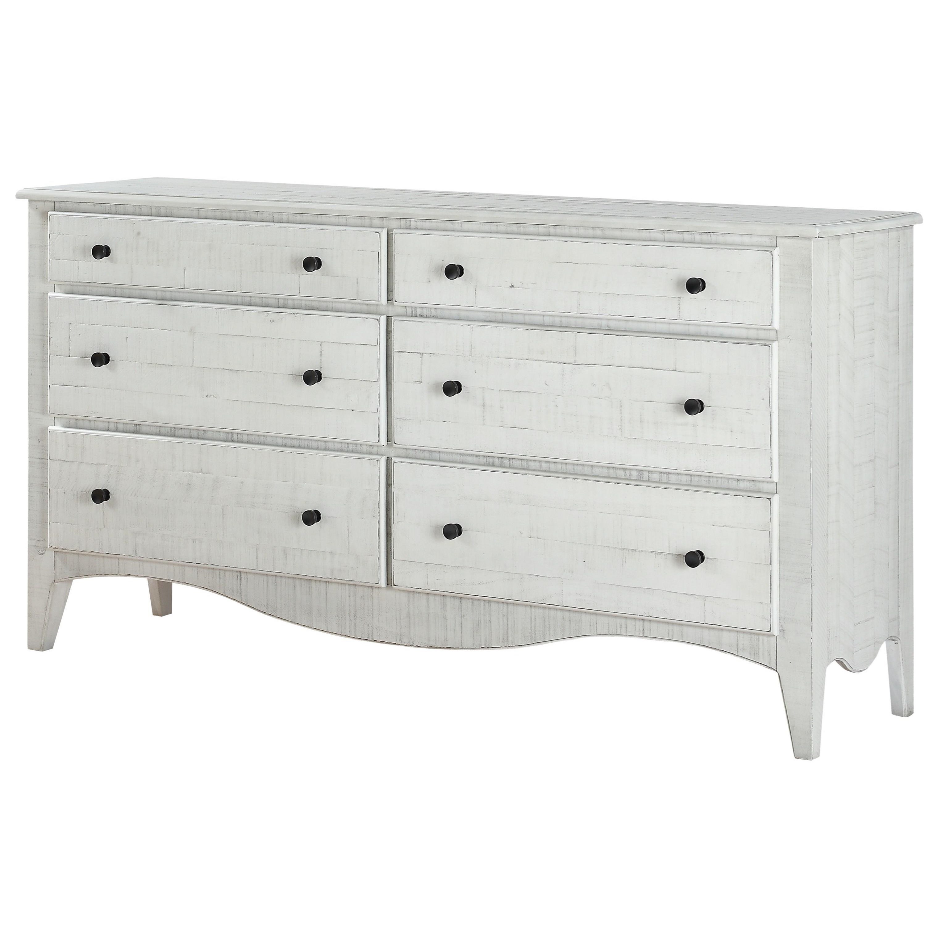 Modus International Ella Rustic 6 Drawer Dresser A1 Furniture Mattress Dressers