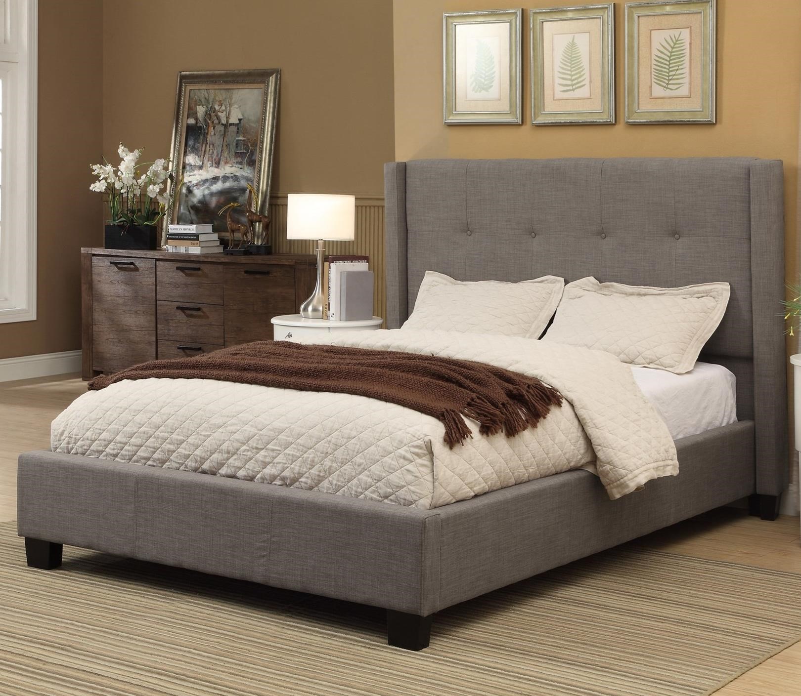 Modus International Geneva Cal King Madeleine Upholstered Platform Storage Bed With Button Tufting A1 Furniture Mattress Upholstered Beds