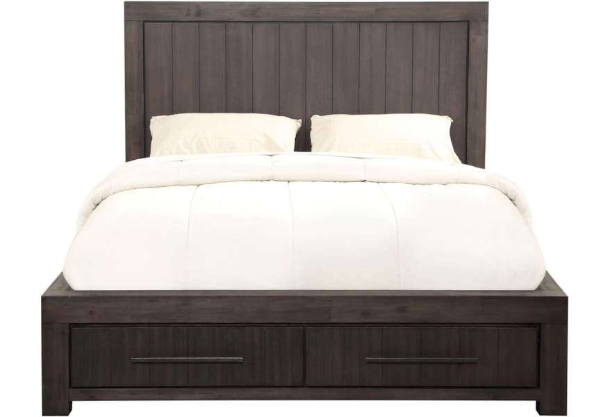 Modus International Heath King Storage Slat Bed A1 Furniture Mattress Platform Beds Low Profile Beds