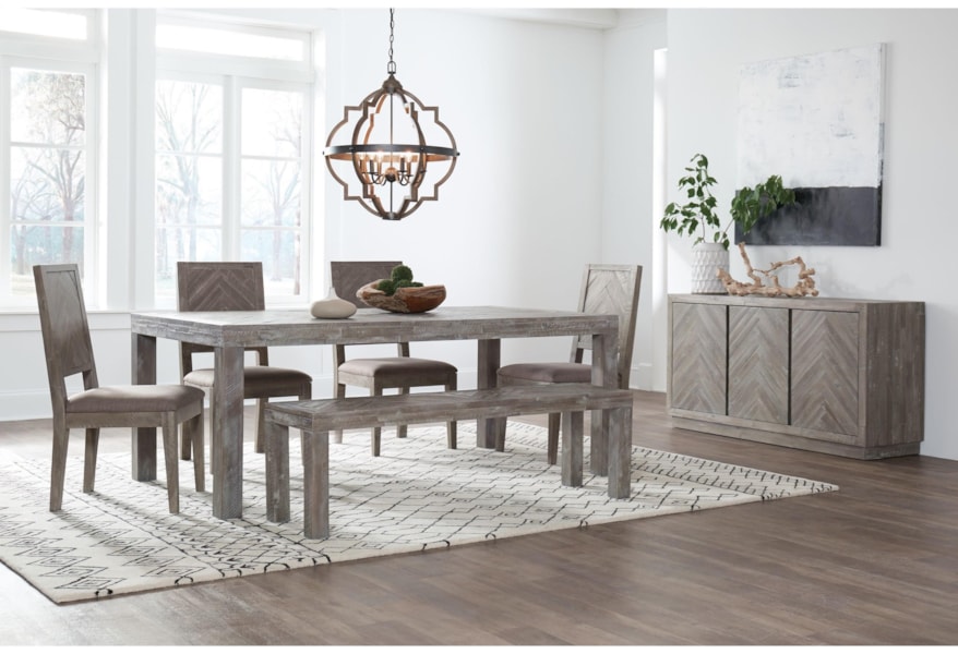 Modus International Herringbone Contemporary Dining Table In