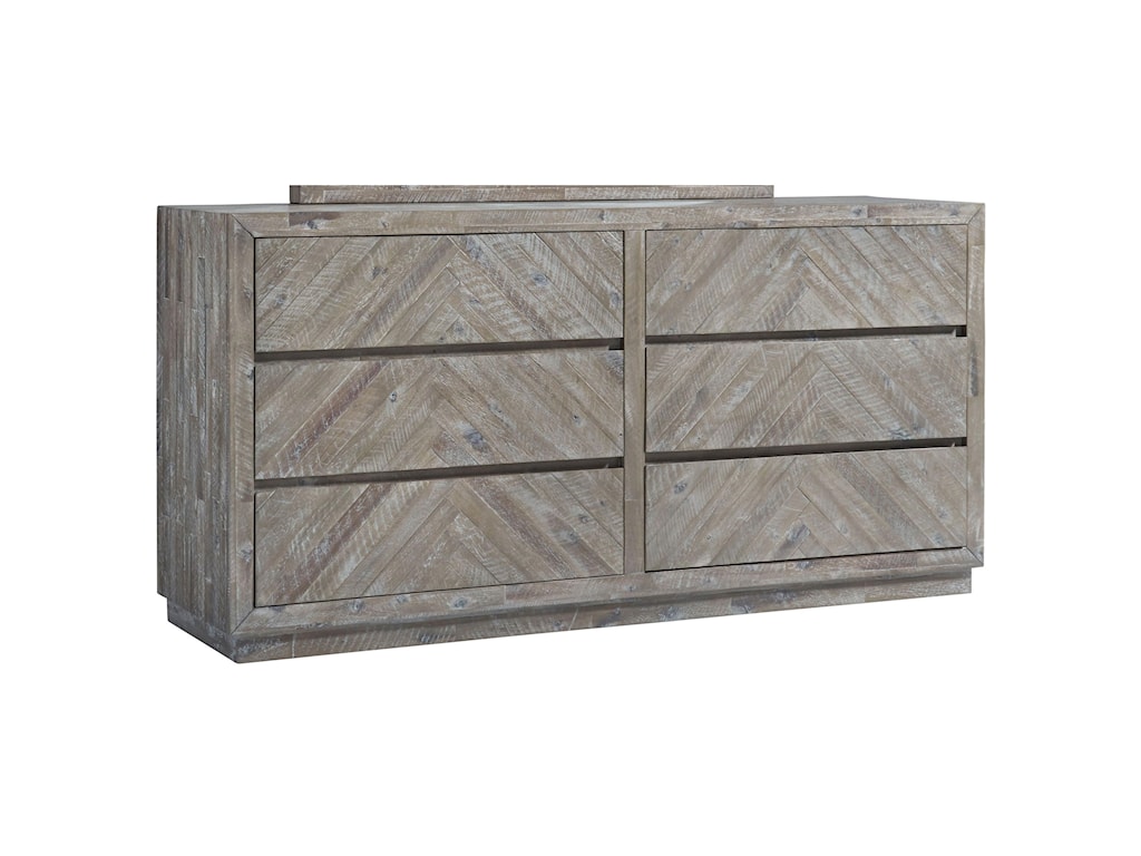 Modus International Herringbone 5qs382 Contemporary 6 Drawer