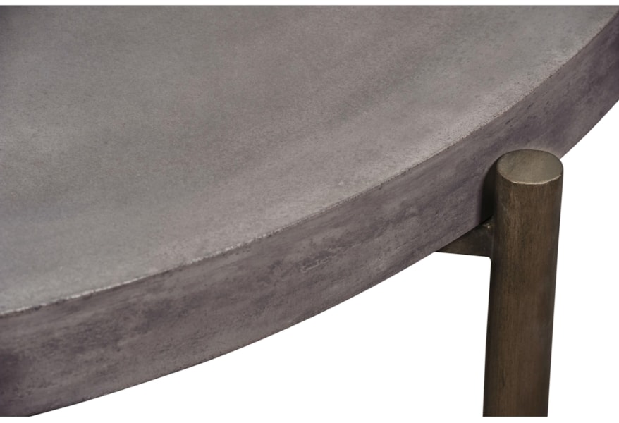 Modus International Lyon Contemporary Round Coffee Table With Concrete Top A1 Furniture Mattress Cocktail Coffee Tables