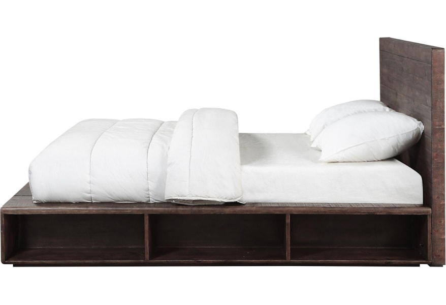 Modus International Mckinney Transitional Queen Platform Bed With Open Storage A1 Furniture Mattress Platform Beds Low Profile Beds
