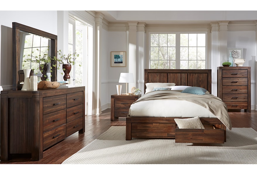 Modus International Meadow 3f41d5 Solid Wood Queen Platform Bed With Storage Del Sol Furniture Platform Beds Low Profile Beds