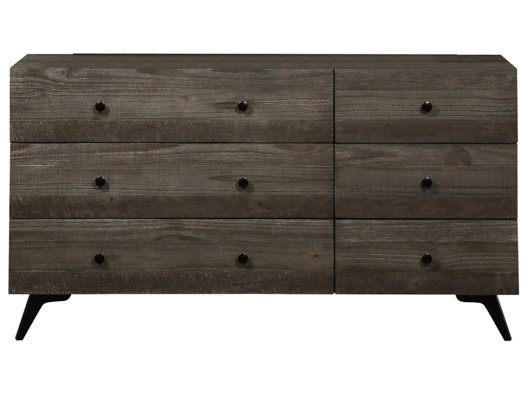 Modus International Nevada Solid Wood Dresser With Metal Legs