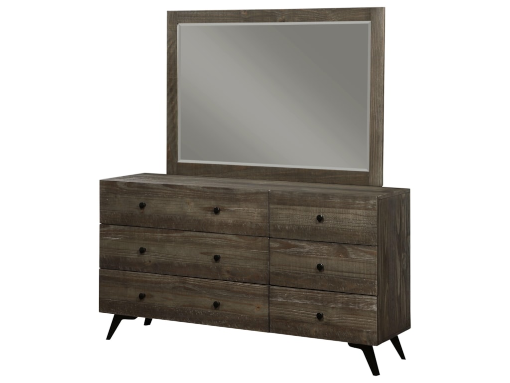 Modus International Nevada Solid Wood Dresser With Metal Legs